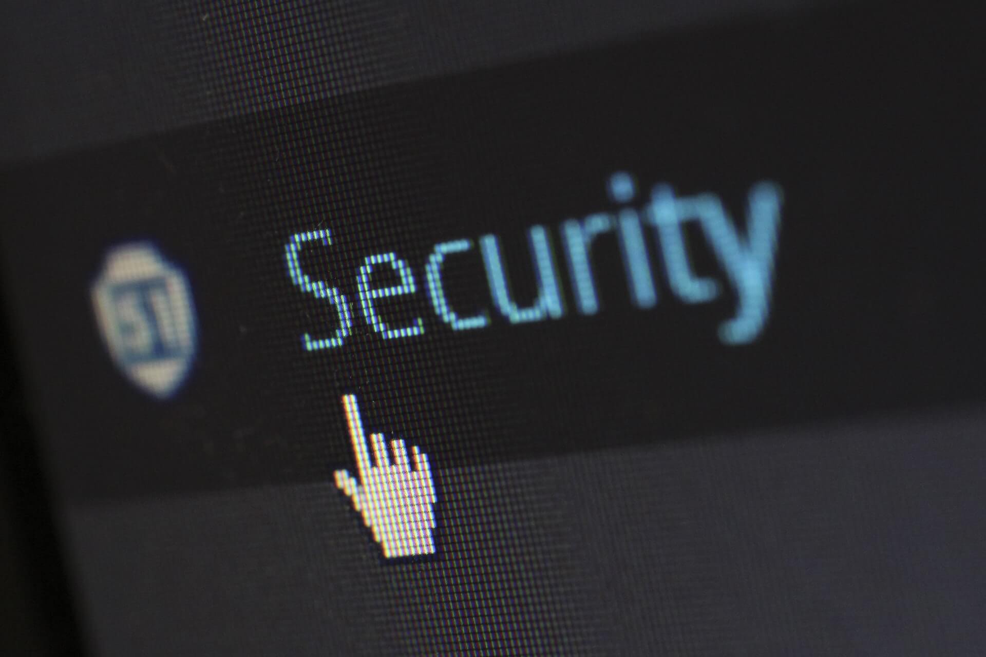 Widoczny ekran z elementem "Security"